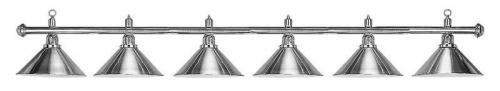 Бильярдный светильник на 6 плафонов Лайт (серебристый)